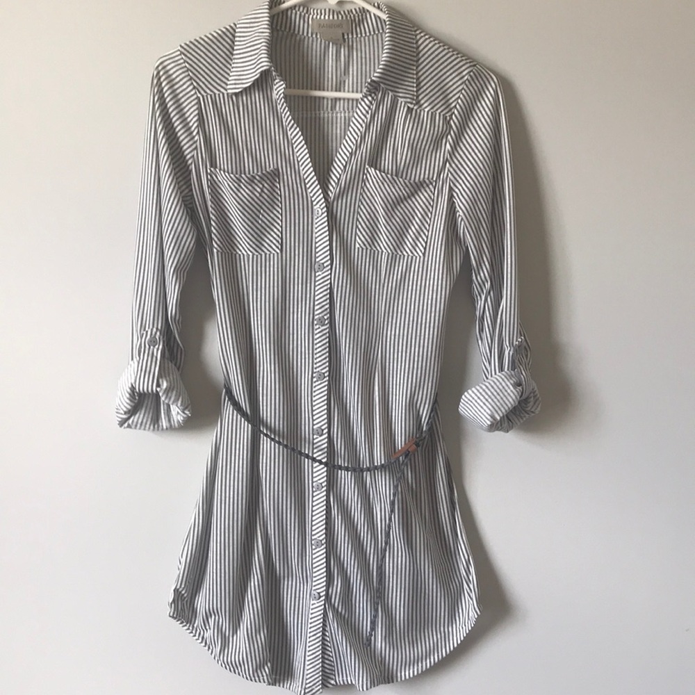 Belted tunic or shirt dress